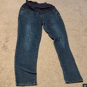 Large Maternity Women's Blue Straight Jeans